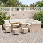 vidaXL Ensemble de canapé de jardin 13 Pièces Beige polyrotin