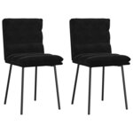 vidaXL Chaises à manger lot de 2 Noir Velours