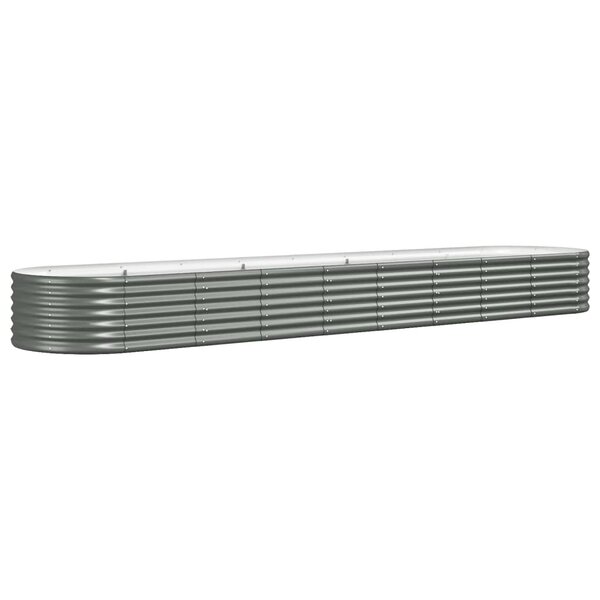 vidaXL Lit surélevé de jardin Acier galvanisé 368x80x36 cm gris