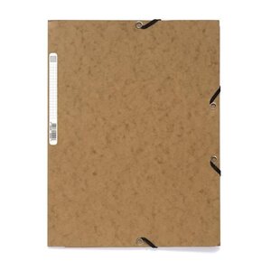 EXACOMPTA - Chemise a élastiques 3 rabats - 24 x 32 - Carte lustrée 390G - Couleur tabac