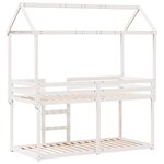 vidaXL Lit superposé avec toit blanc 80x200 cm bois massif de pin