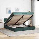 VidaXL Cadre de lit ottoman avec matelas vert foncé 160x200 cm velours