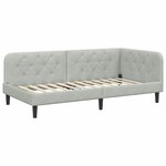 vidaXL Cadre de lit d'angle Gris clair 90 x 190 cm Velours