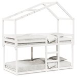 vidaXL Lit superposé avec toit blanc 90x190 cm bois massif de pin