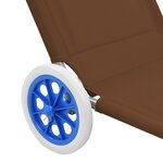 vidaXL Chaise longue pliable avec auvent et roues Acier Taupe