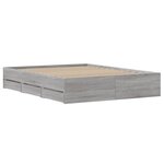 vidaXL Cadre de lit et tiroirs sonoma gris 140x190 cm bois ingénierie