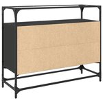 vidaXL Buffet avec dessus en verre noir 98x35x81 cm bois d'ingénierie