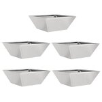 vidaXL Cache-pot de jardin 5 Pièces Argent 40 x 40 x 15 cm