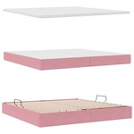 vidaXL Lit de Rangement avec tête de lit Rose 200 x 200 cm Velours
