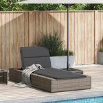 vidaXL Transat avec coussin flottant gris résine tressée