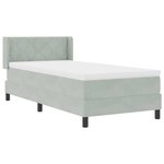 vidaXL Lit à ressorts avec matelas Gris clair 190 x 90 cm Polyester