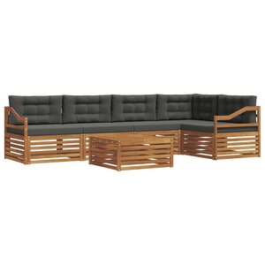 vidaXL Ensemble de canapés d'extérieur 6 Pièces Naturel et Anthracite
