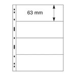 Feuilles Uniplate Lindner noires à 4 bandes pour timbres-postes.