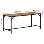 vidaXL Table à manger 160x80x75 cm bois de manguier massif brut