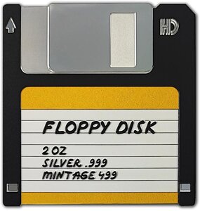 Monnaie FLOPPY DISK TechStalgic Coloured 2 Oz Argent 2$ Niue 2024