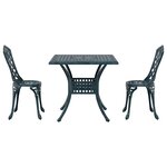 vidaXL Ensemble de tables de jardin 3 Pièces Vert Aluminium coulé