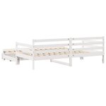 vidaXL Lit de jour avec gigogne et tiroirs sans matelas blanc 90x190cm