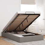 vidaXL Cadre de lit ottoman sans matelas taupe 120x200 cm tissu