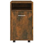 vidaXL Armoire appoint à roues Chêne fumé 33x38x60cm Bois d'ingénierie