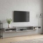 vidaXL Meuble TV mural Montage mural Sonoma gris 220 x 28 x 21 cm
