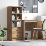 vidaXL Bureau avec rangement Chêne stylé Bois d'ingénierie