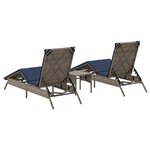 vidaXL Chaises longues lot de 2 avec table gris résine tressée