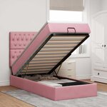 vidaXL Cadre de lit ottoman avec matelas rose 80x200 cm velours