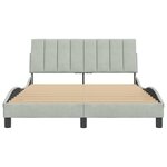 vidaXL Cadre de lit sans matelas gris clair 140x190 cm velours
