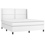 vidaXL Sommier à lattes de lit matelas LED Blanc 180x200 cm Similicuir