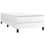 vidaXL Sommier à lattes de lit avec matelas Blanc 100x200cm Similicuir