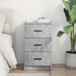 vidaXL Cabinet de chevet Gris béton 38 x 38 x 66 cm Bois d'ingénierie