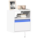 vidaXL Meubles TV muraux avec lumières LED 2 Pièces blanc 41x31x45 cm