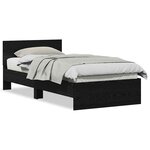 vidaXL Cadre de lit Chêne noir 75 x 190 cm Bois d'ingénierie