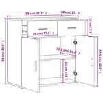 vidaXL Buffets 2 Pièces gris béton 79x38x80 cm bois d'ingénierie