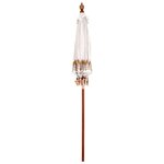 vidaXL Parasol balinais Crème (180-190) x 260 cm Coton et bois massif