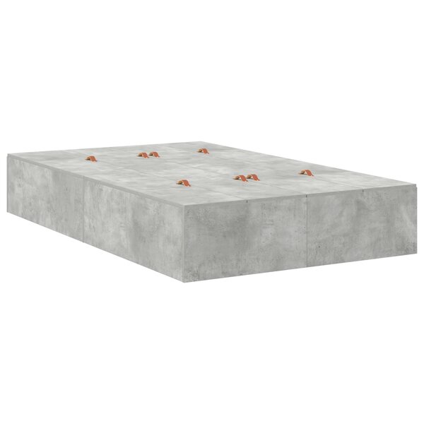 vidaXL Cadre de lit de rangement Gris béton 120x190 cm