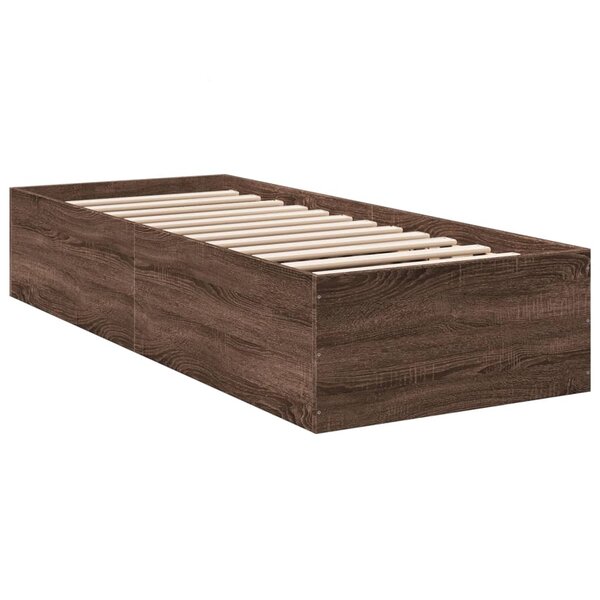 vidaXL Cadre de lit chêne marron 90x200 cm bois d'ingénierie