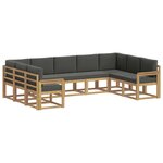 vidaXL Ensemble de canapés d'extérieur 9 pc Blanc et anthracite