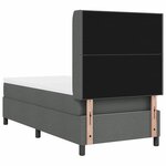 vidaXL Lit à ressorts avec matelas et LED gris foncé 90 x 200 cm en tissu