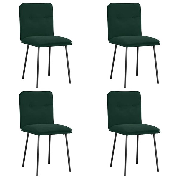 vidaXL Chaises à manger lot de 4 Vert foncé Velours