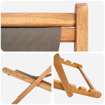 vidaXL Chaise de plage Taupe Bois de teck massif