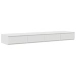 vidaXL Cadre de lit avec rangement Blanc 236 5 x 160 x 31 5 cm