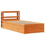 vidaXL Cadre de lit et tête de lit cire marron 100x200 cm bois de pin