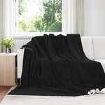 vidaXL Jeté Noir 240 x 270 cm Toison