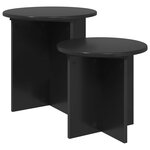 vidaXL Ensemble de tables d'appoint 2 pc Chêne noir Ø 45 x 45 cm