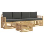 vidaXL Ensemble de canapés d'extérieur 5 pc Blanc et anthracite