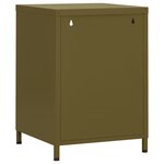 vidaXL Table de chevet Vert olive 35x35x51 cm Acier