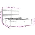 vidaXL Cadre de lit sans matelas blanc 160x200 cm bois massif