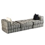 vidaXL Pouf modulaire à 3 places Gris rayé Tissu