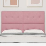 vidaXL Tête de lit LED avec bandes LED Rose 144 cm Velours